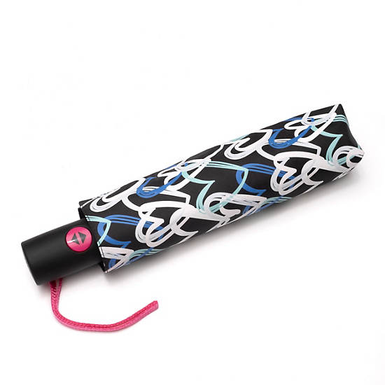 Kipling New Printed Umbrella Auto Open Accessories Change Of Hearts | AU 1710RV